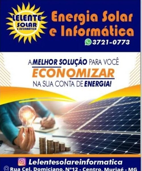 Energia solar é na Lelente Solar e Informática