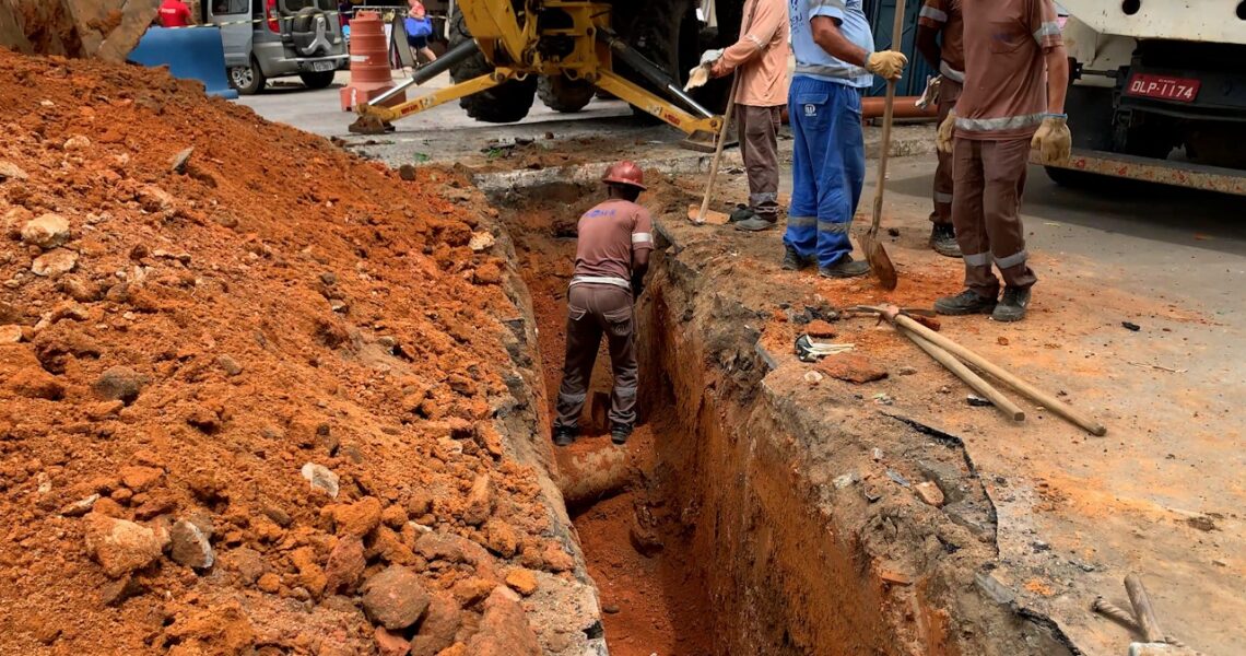 Início das obras no Centro de Muriaé