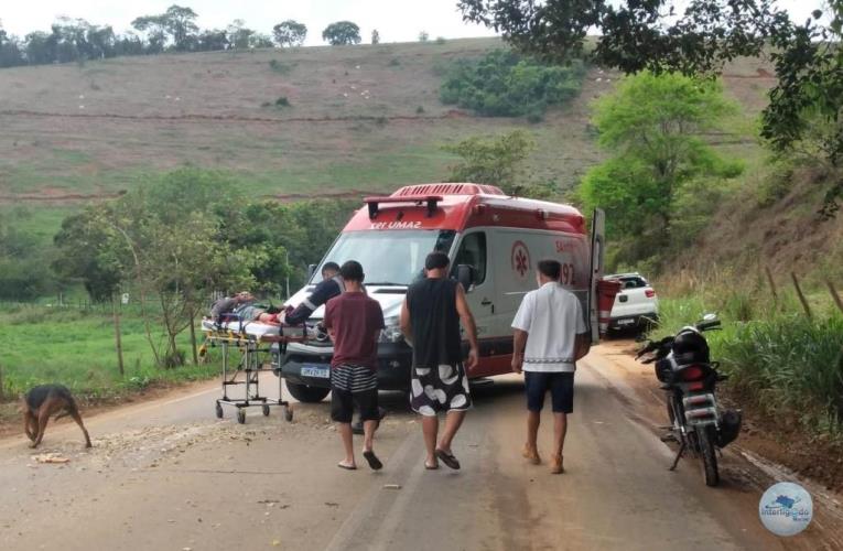 Motoqueiro fica ferido em acidente na MG 265