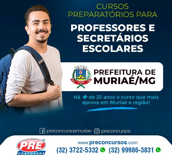 Concurso da Prefeitura de Muriaé é com o Pré Concursos