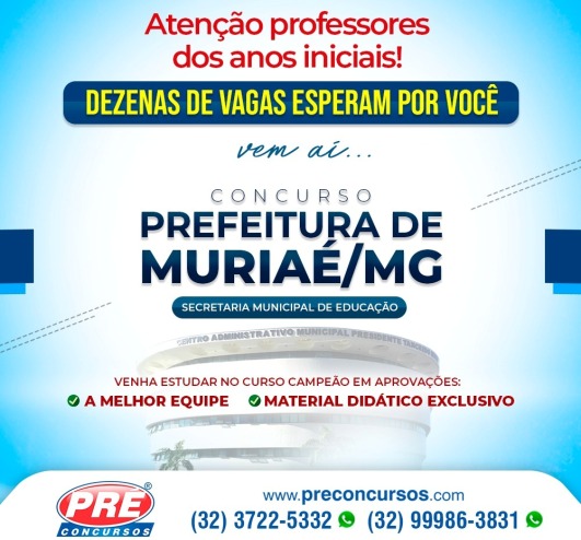 Concurso para a Prefeitura de Muriaé